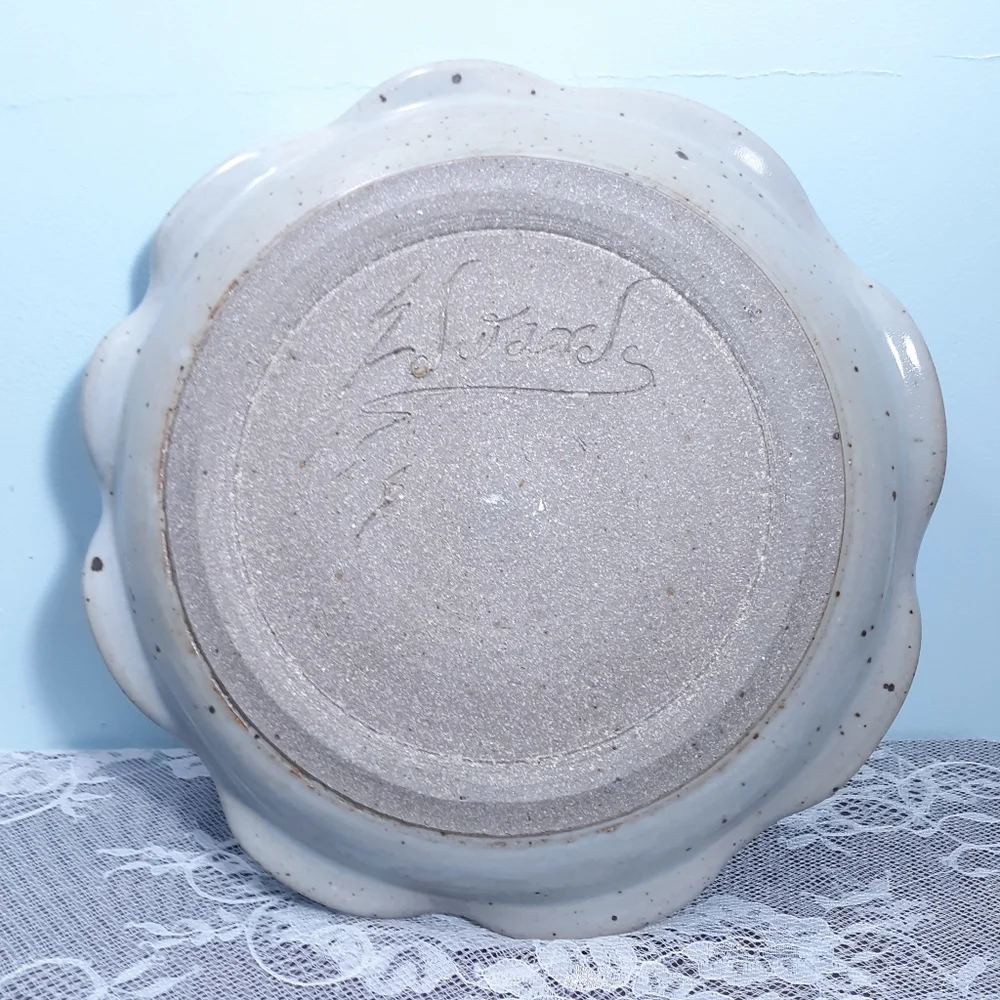 Joel Edwards Chip and Dip Plate Hand Thrown Studio Art Pottery Bowl Wheatberry